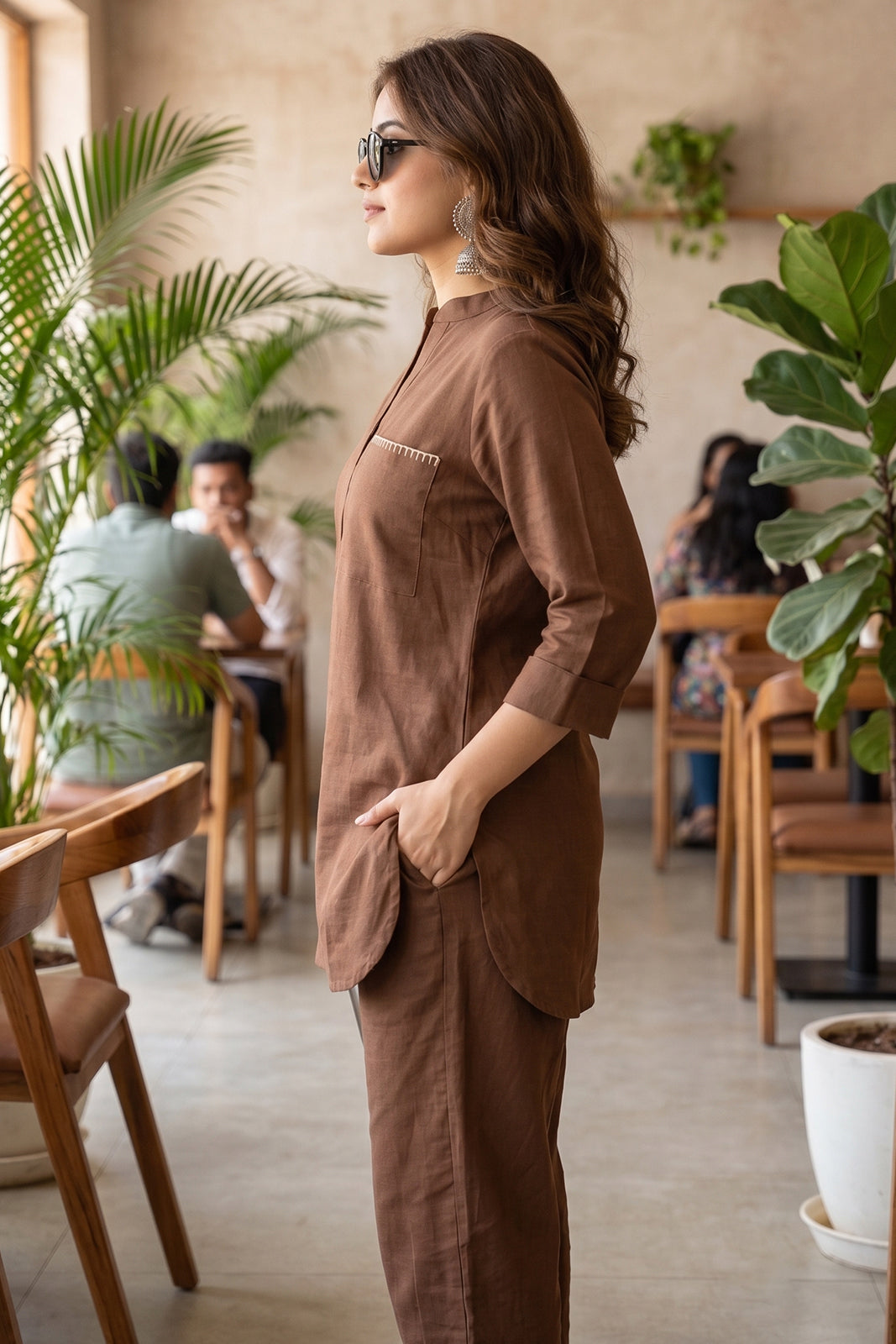 Coffee Date Cotton Coord Set-NVCD50