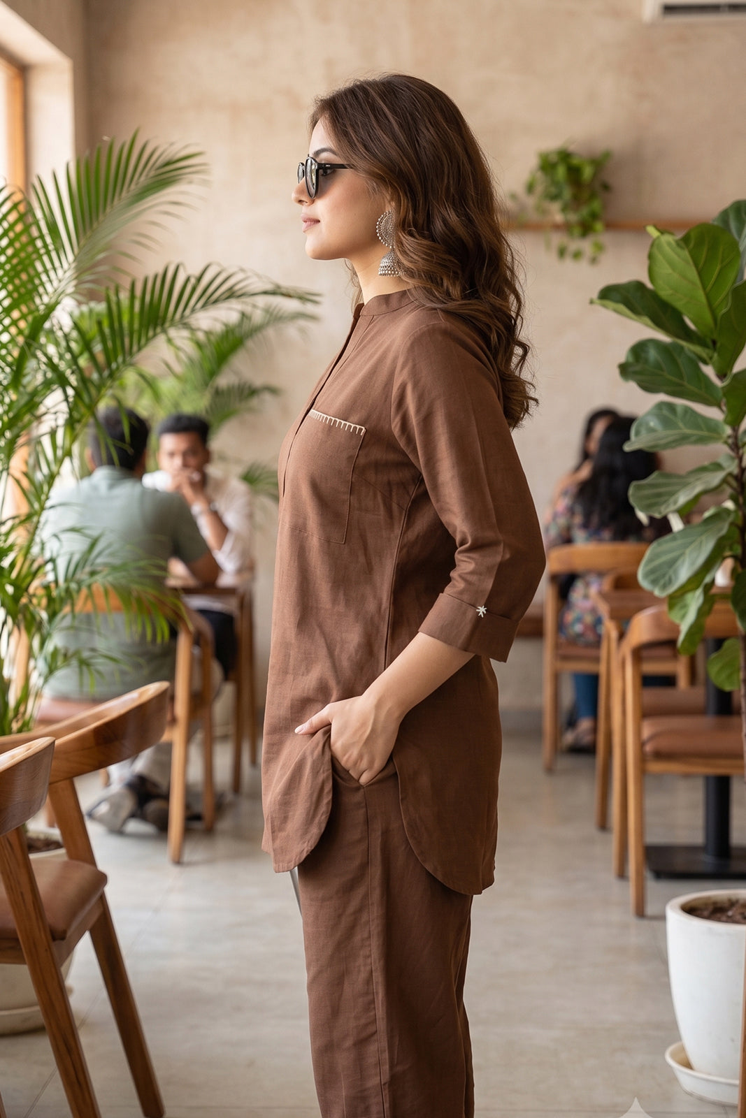 Coffee Date Cotton Coord Set-NVCD50