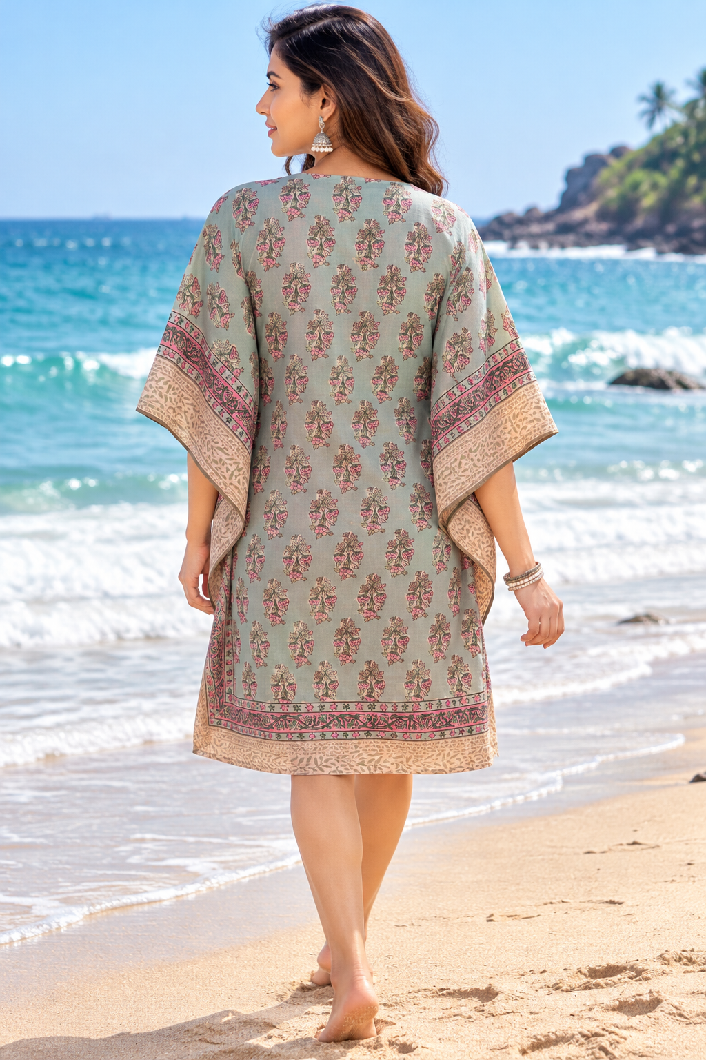 Blush Breeze Twill Cotton Kaftan