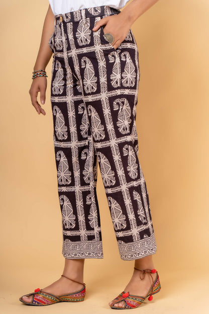 PAISLEY BLOCK PRINTED PALAZZO PANT-NFB15