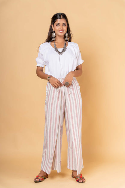 STRIPED HANDLOOM KHARI COTTON FLAP PANT-NFB17
