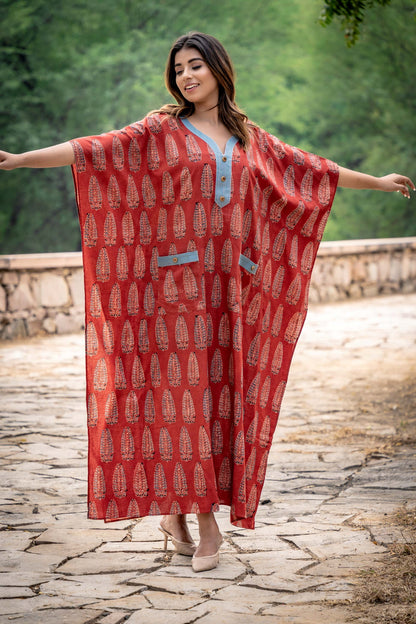 AJRAKH BLOCK PRINTED KAFTAN-NVK260