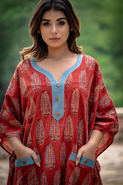 AJRAKH BLOCK PRINTED KAFTAN-NVK260