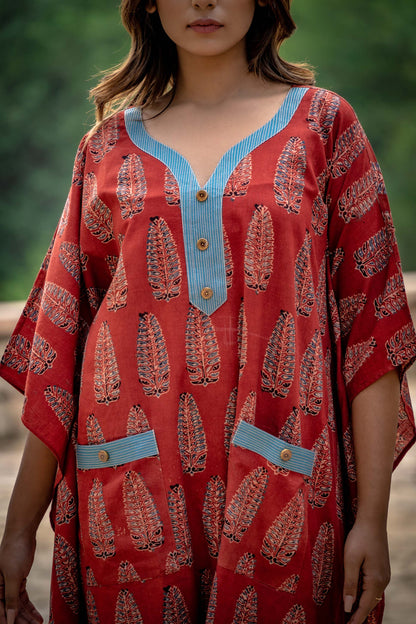 AJRAKH BLOCK PRINTED KAFTAN-NVK260