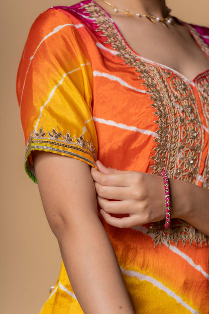Multicolor Lehariya Gotapatti Kurta -KS497