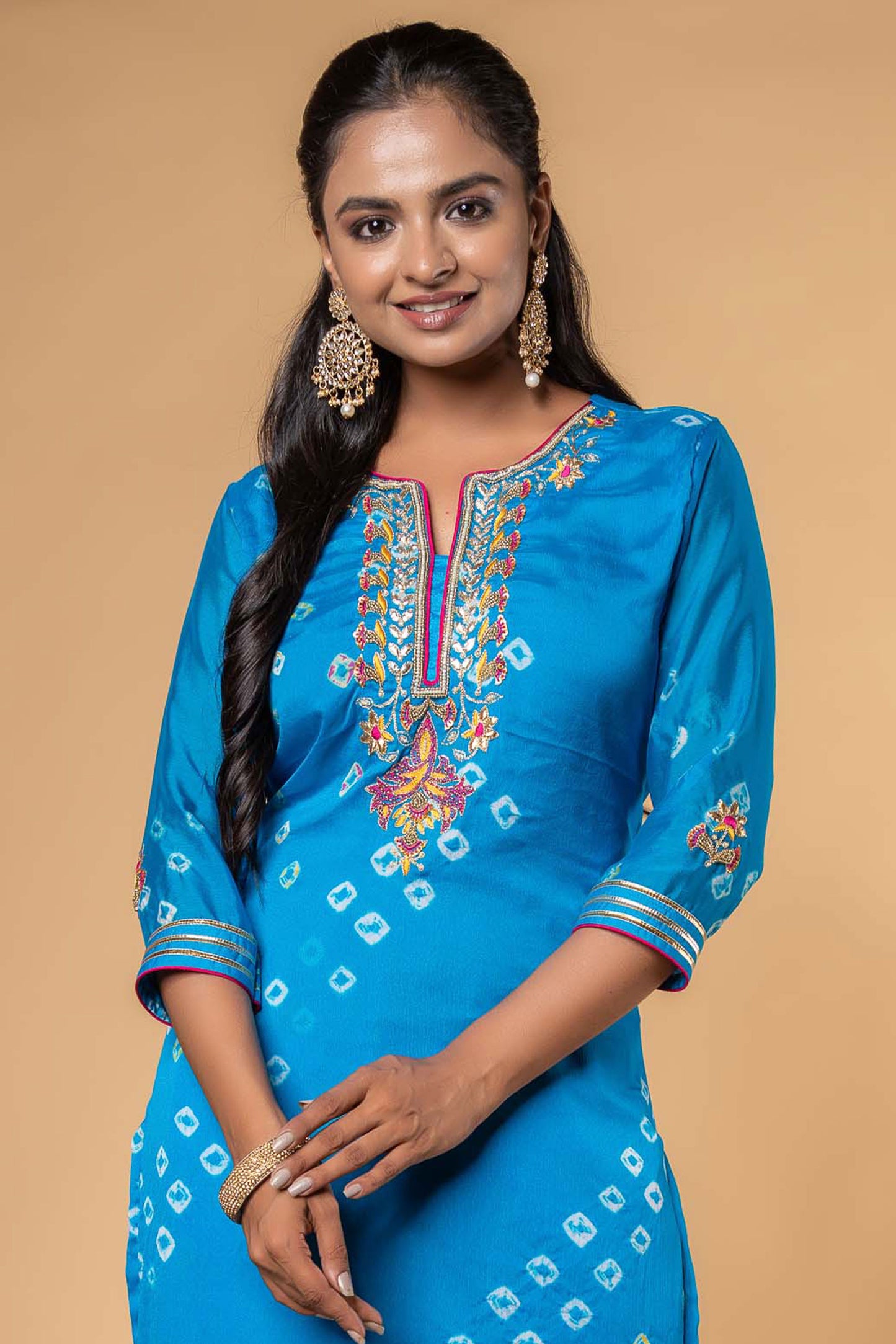 Blue Hand Embroidery Kurta -KS501