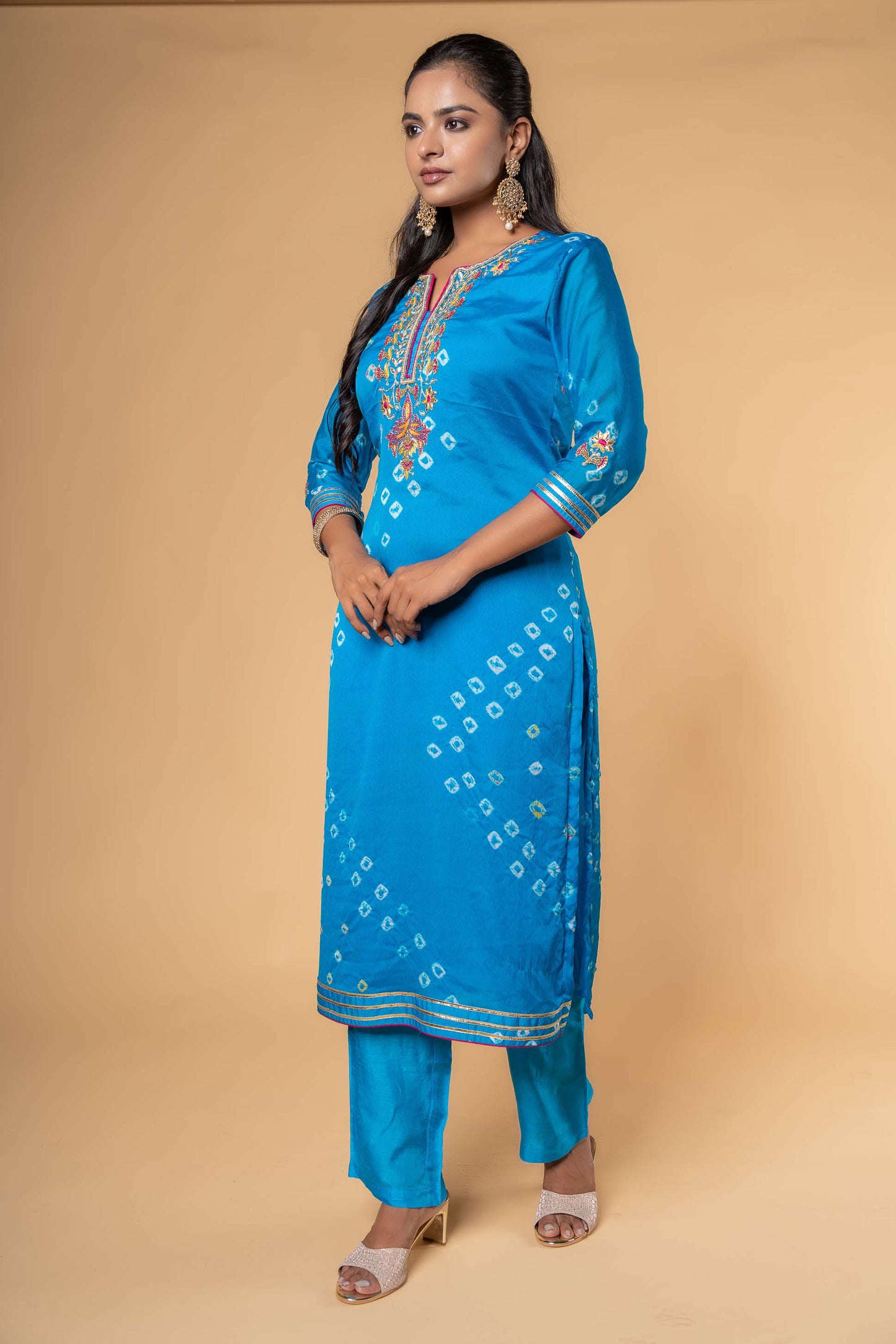 Blue Hand Embroidery Kurta -KS501