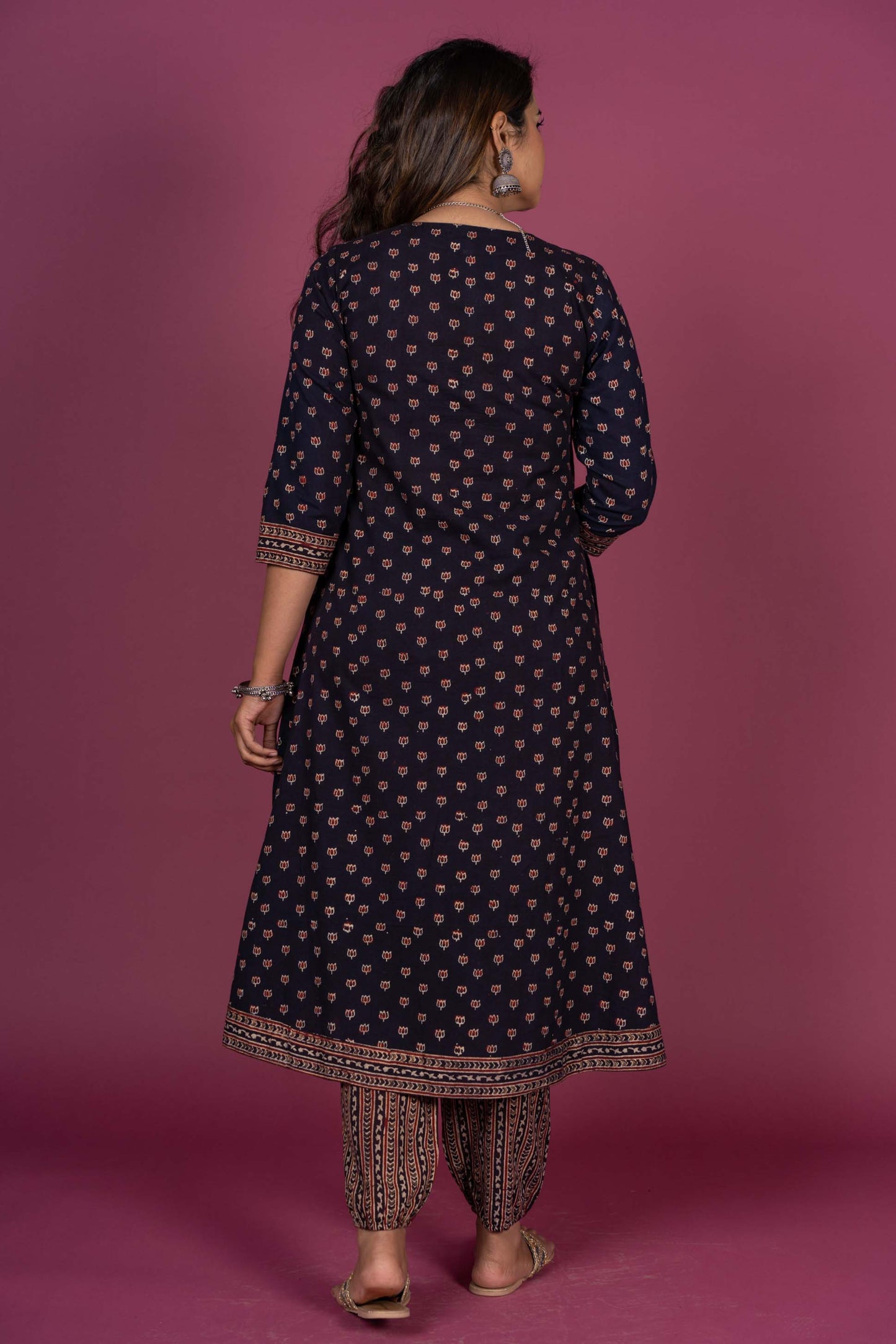 Black Ajrakh Block Printed Kurta -KS322