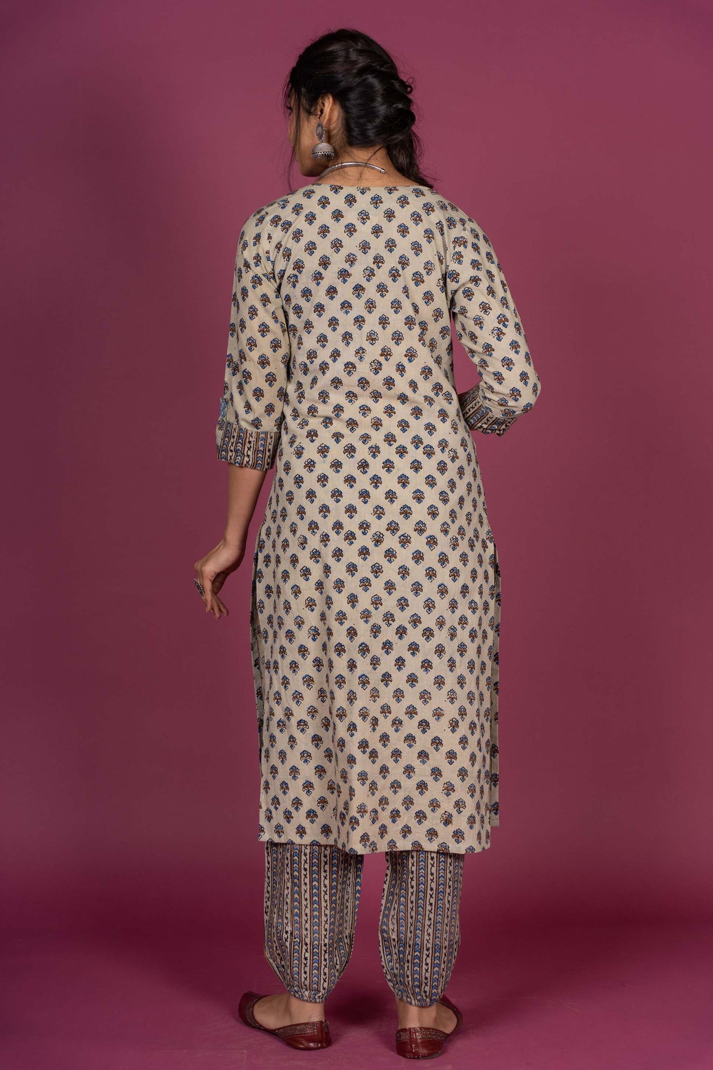 Sandshell Ajrakh Block Printed Kurta -KS379