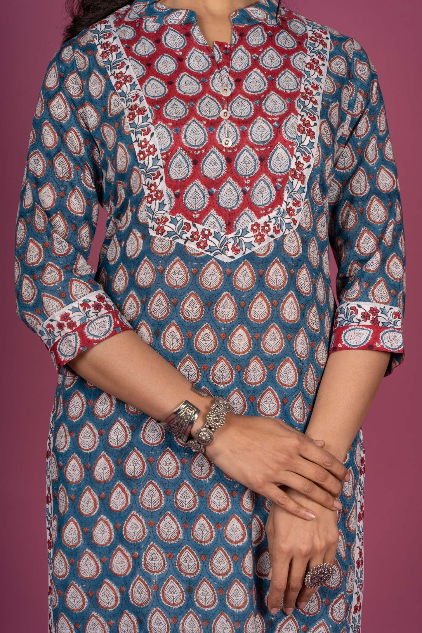 Blue Moon Block Printed Kurta-KS332