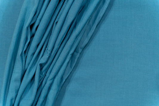 GROTTO BLUE COTTON MULMUL/VOILE FABRIC-HF5076