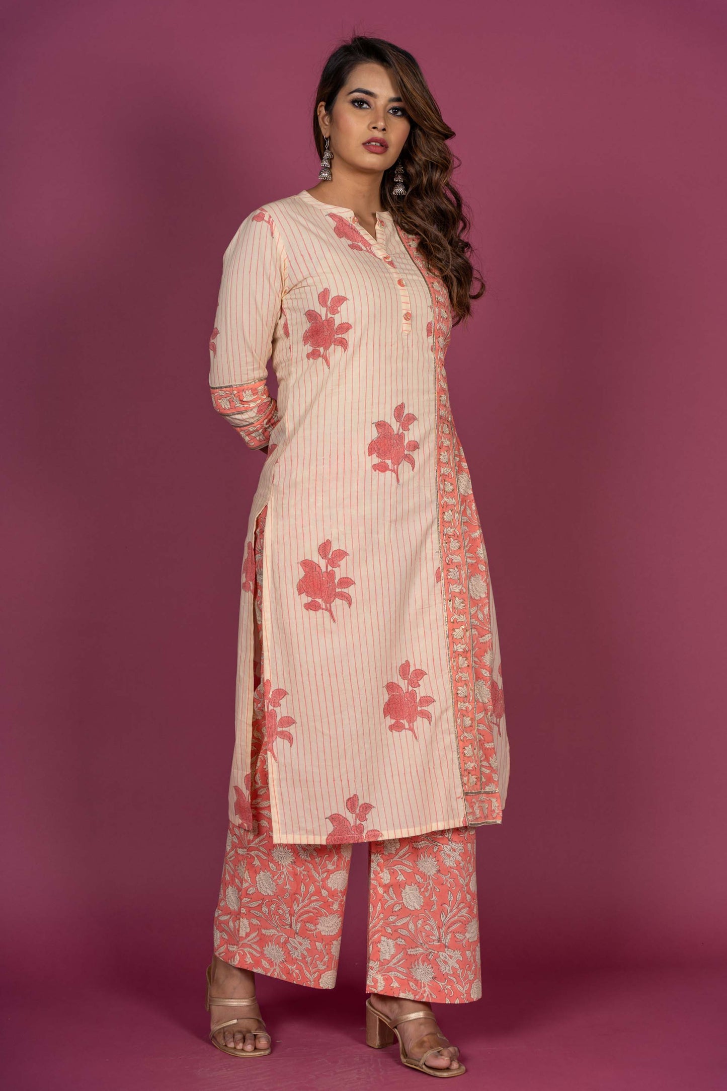 Butter Scotch Pink Kurta Set-KS341