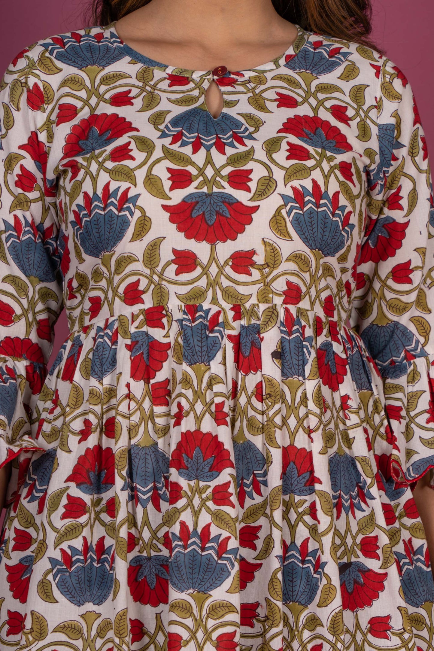 Floral Block Printed Kurta -KS427