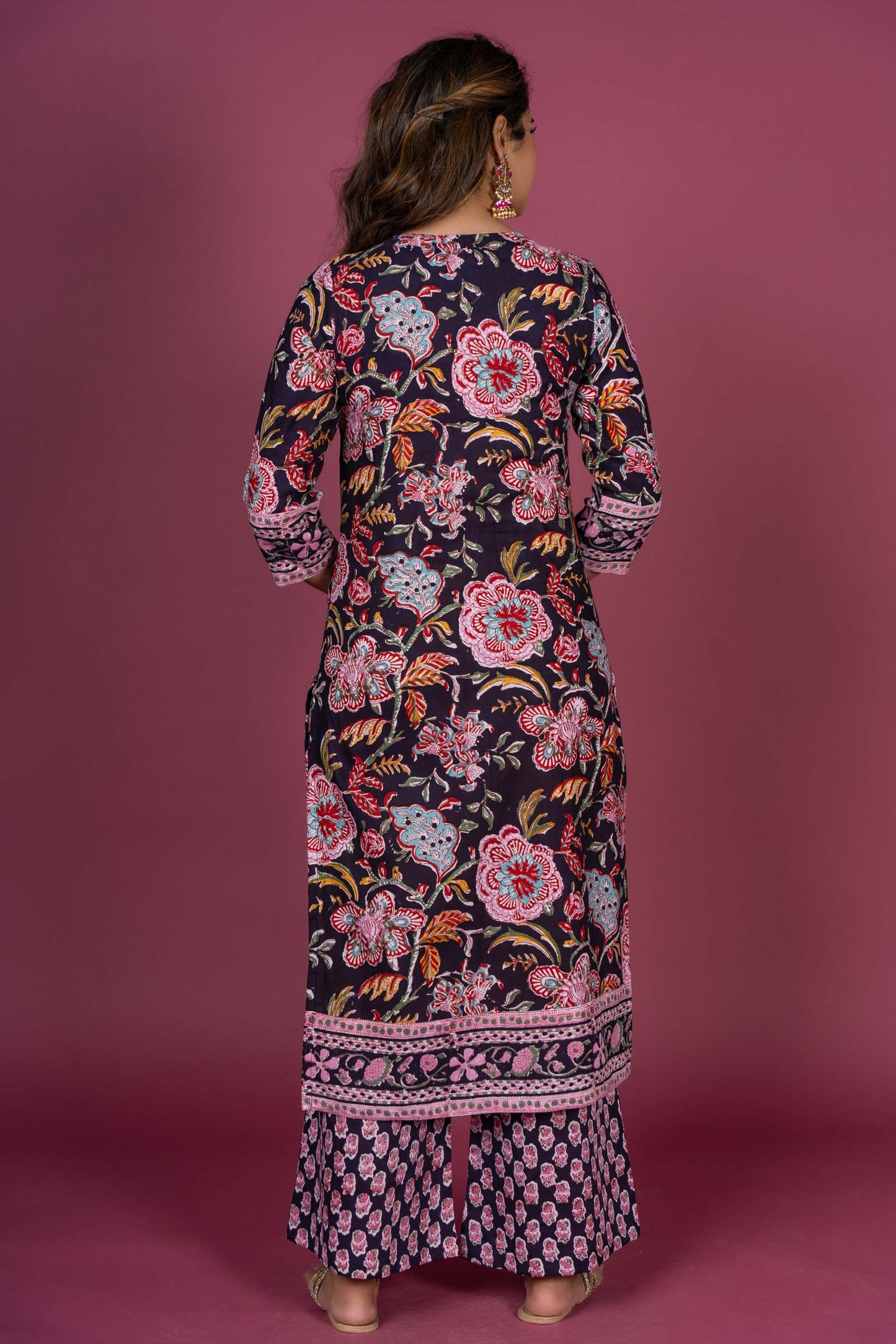 Multicolor Floral Block Printed Kurta Set-KS367