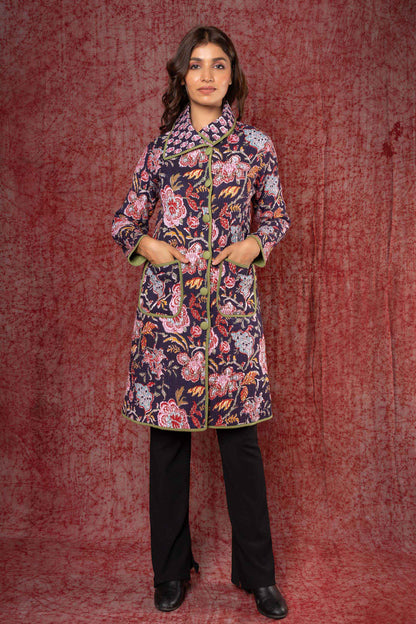 Multicolor Block Printed Bukhara Coat-NVQJ385