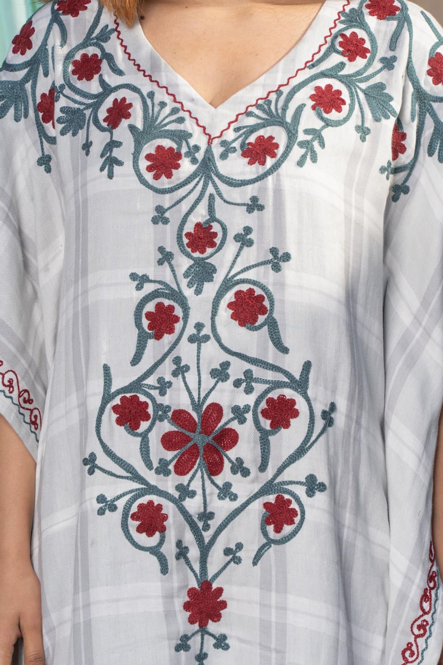 FLORAL EMBROIDERED KAFTAN-NVK448