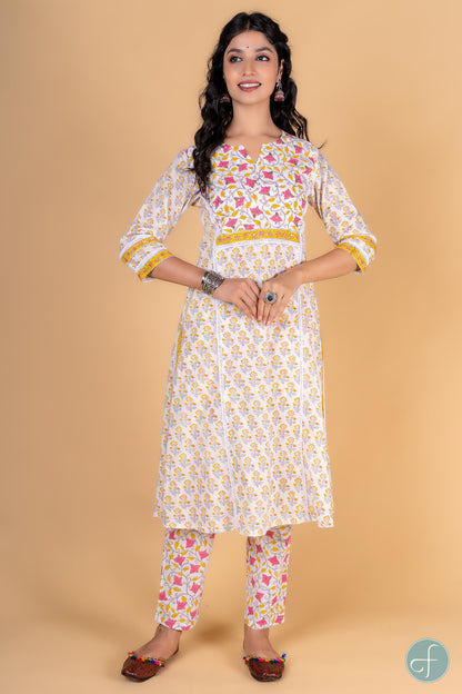 Cotton Candy Block Printed Kurta - KS124