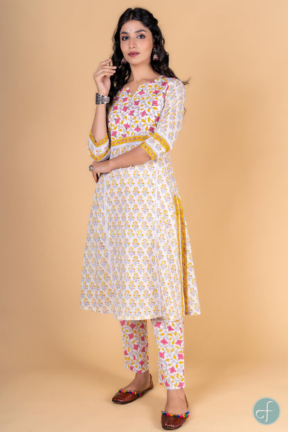 Cotton Candy Block Printed Kurta - KS124