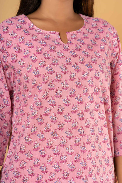 PINK FLORAL PRINTED NIGHT SUIT-NS182