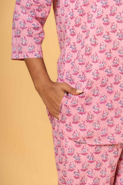 PINK FLORAL PRINTED NIGHT SUIT-NS182