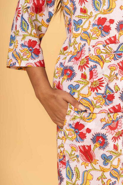 MULTICOLOR FLORAL PRINTED NIGHT SUIT-NS185