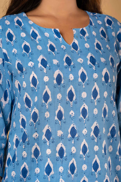 BLUE WHITE PRINTED NIGHT SUIT-NS186