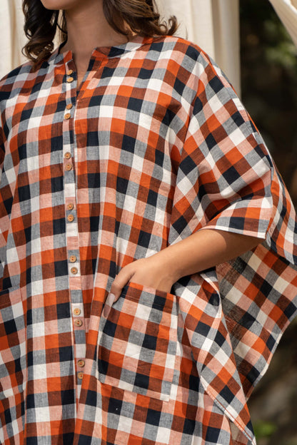 CHECKS HANDLOOM KHARI COTTON KAFTAN-NVK280