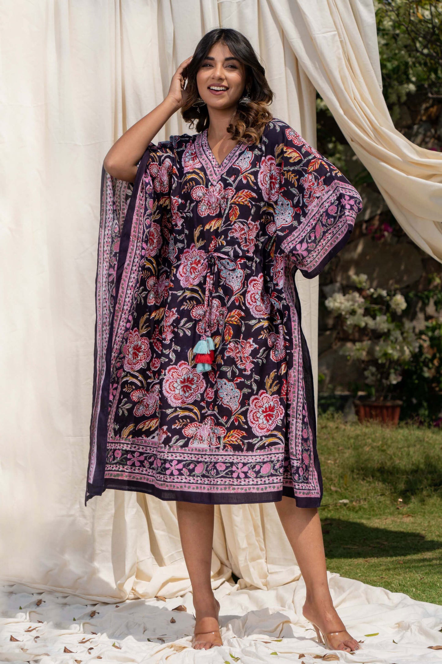 BEAN BLACK BLOCK PRINT KAFTAN-NVK278