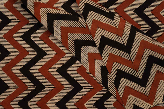 BAGRU CHEVRON BLOCK PRINTED FABRIC-HF6049