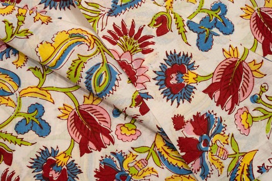 MULTICOLOR FLORAL PRINTED FABRIC-HF6051