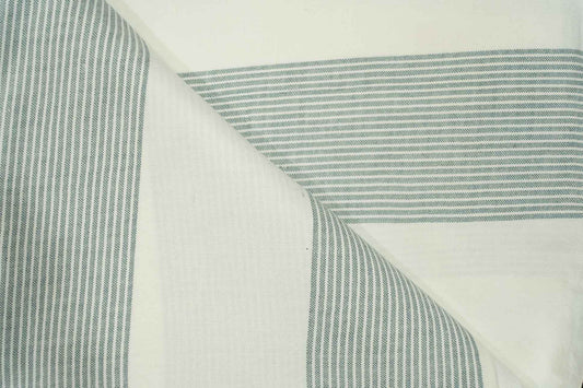 GREY STRIPES HANDLOOM KHARI COTTON FABRIC-HF6094