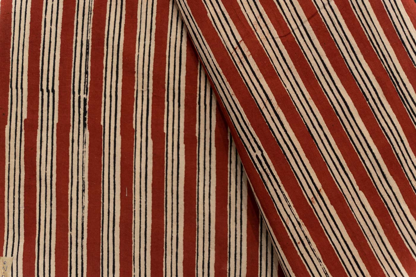 STRIPED BAGRU HAND BLOCK PRINTED FABRIC-HF5215