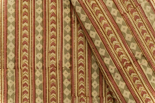 PINK KALAMAKARI BLOCK PRINTED FABRIC-HF5230