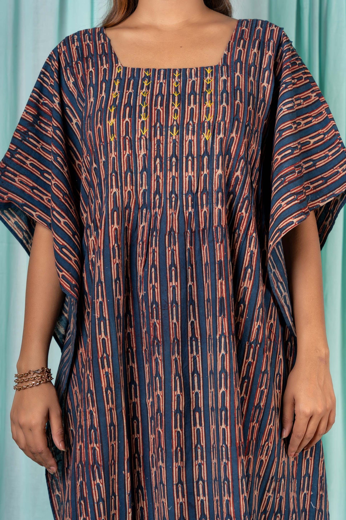 DESIGNER BLOCK PRINTED LONG KAFTAN- NVK316