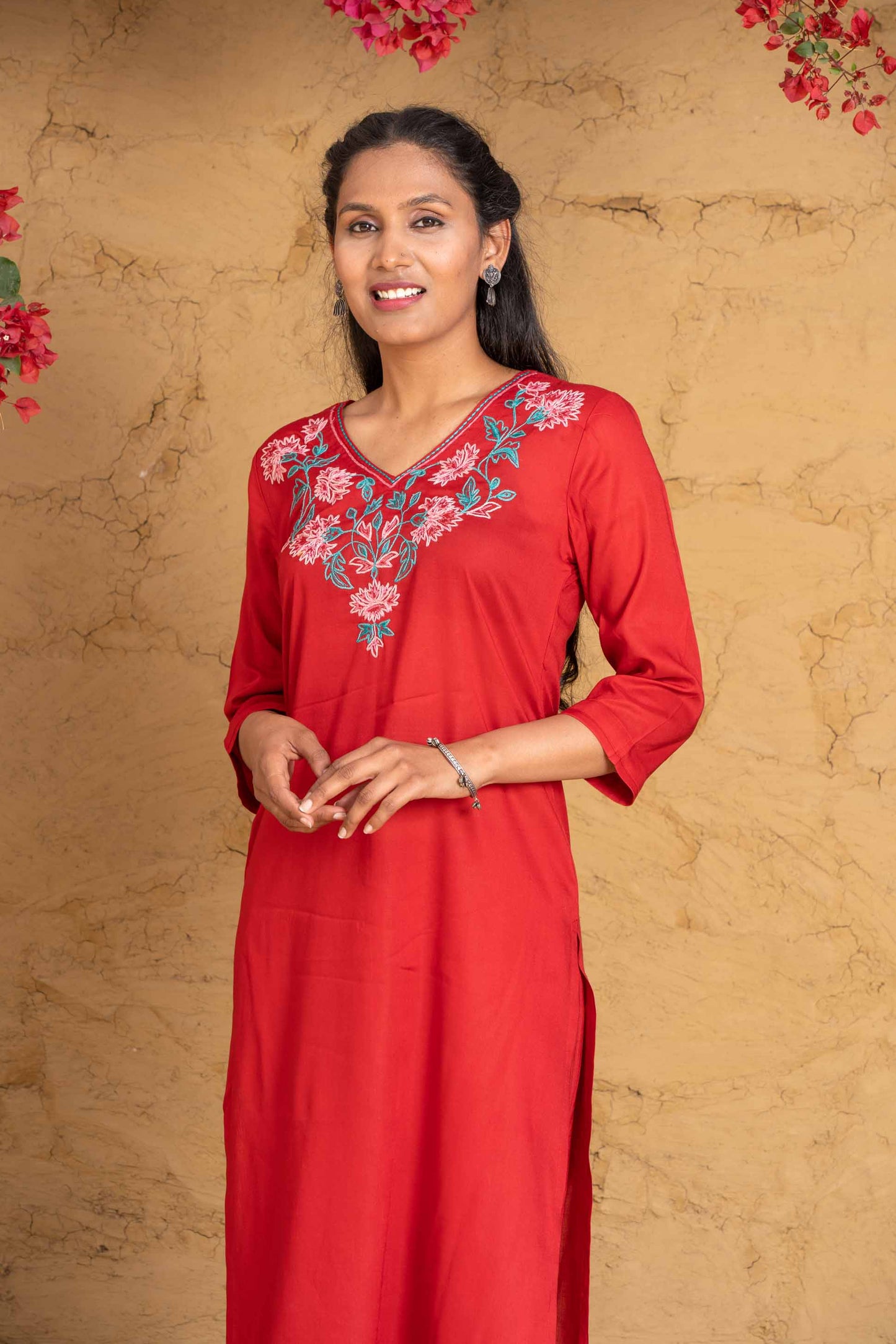 Scarlet Sage Embroidered Kurta Set-KS589