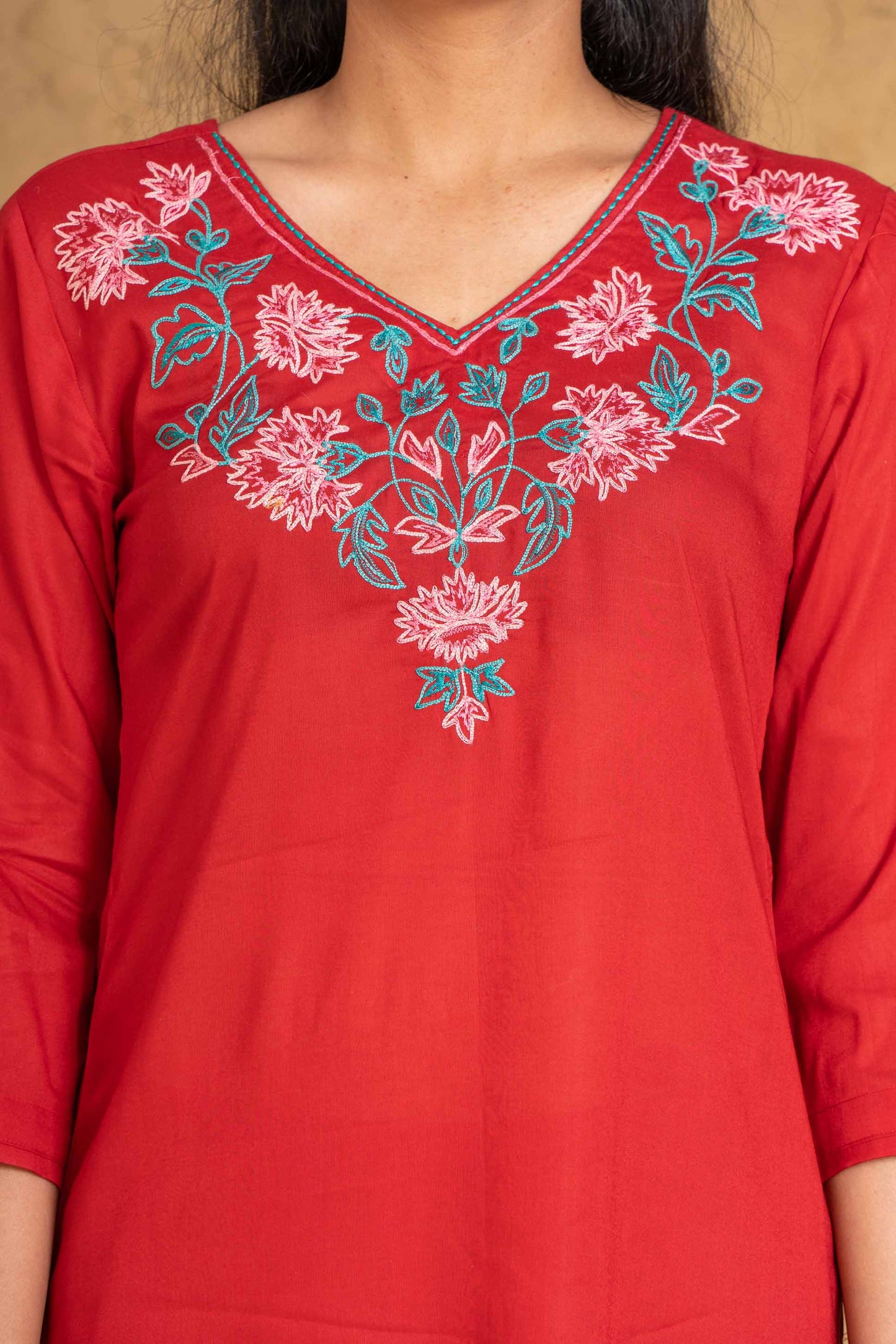 Scarlet Sage Embroidered Kurta Set-KS589