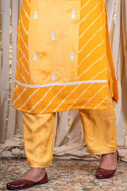 Sunflower Yellow Muslin Silk Kurta-KS291