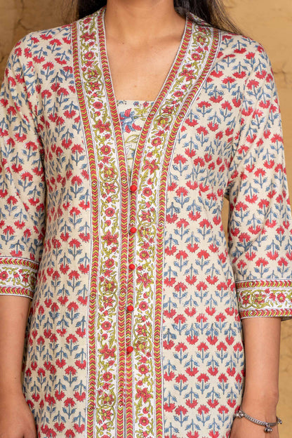 Misty Jade Block Printed Kurta -KS602