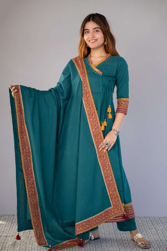 GREEN FLAIRED ANGRAKHA 3 PIECE SET-NVKS735