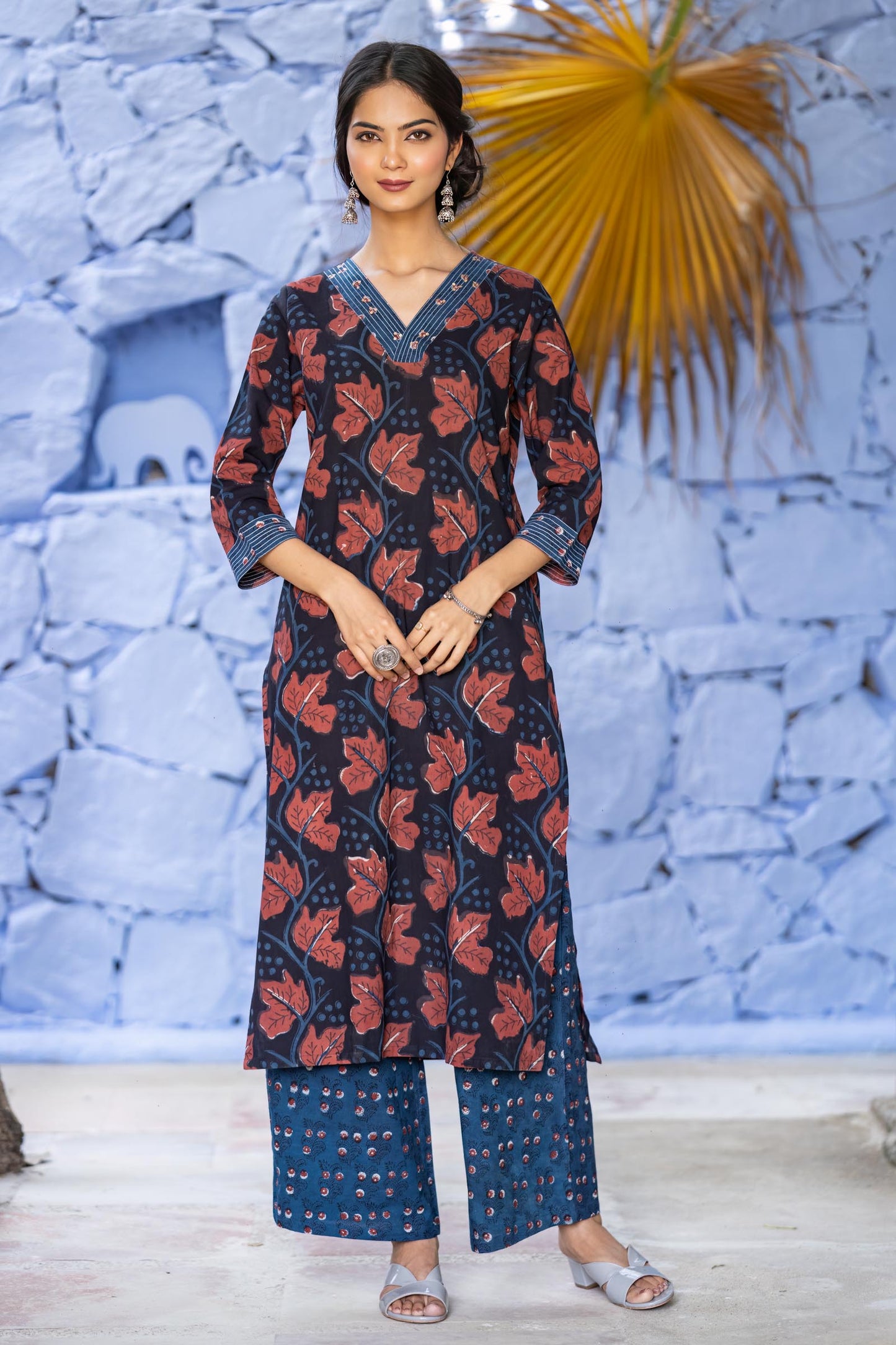 Designer Ajrakh Kurta Set-KS620