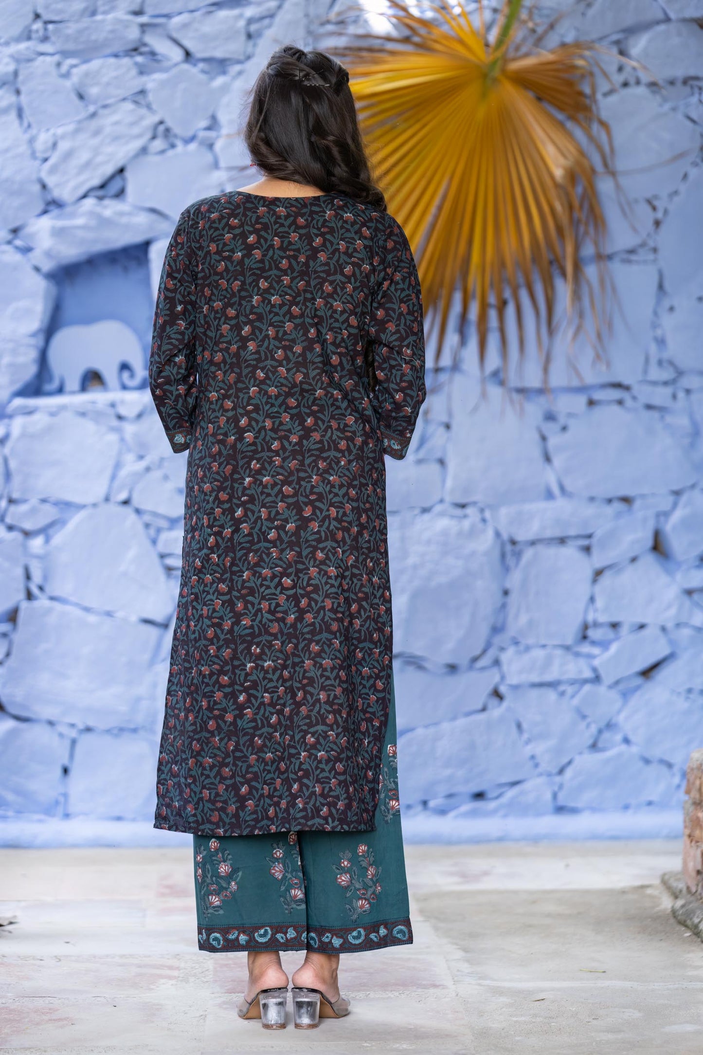 Floral Bagru Kurta-KS647