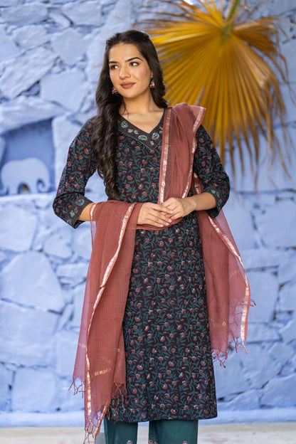 Floral Bagru 3-Piece Set-KS650