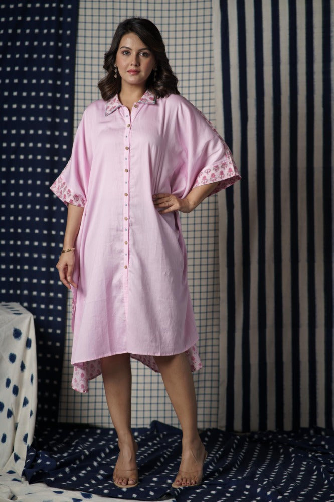 Pink Shirt Kaftan-NVK483