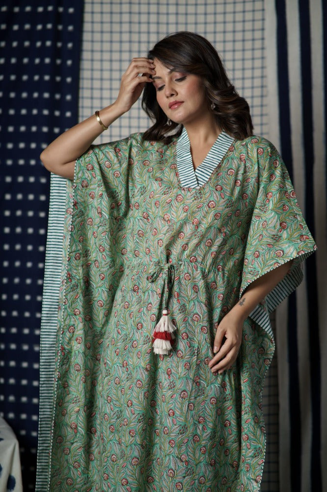 Green Summer Kaftan-NVK500