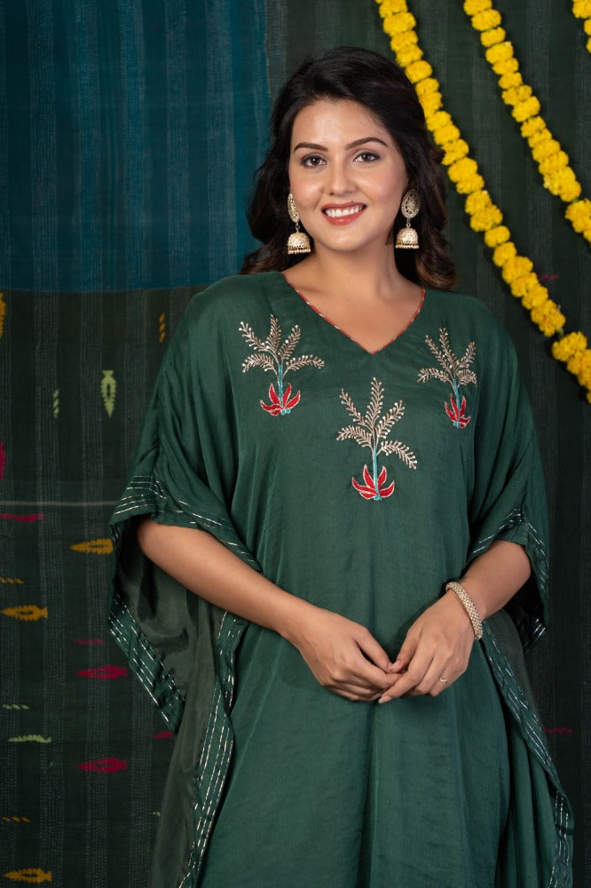 GREEN CHINON ZARI KAFTAN-NVK513