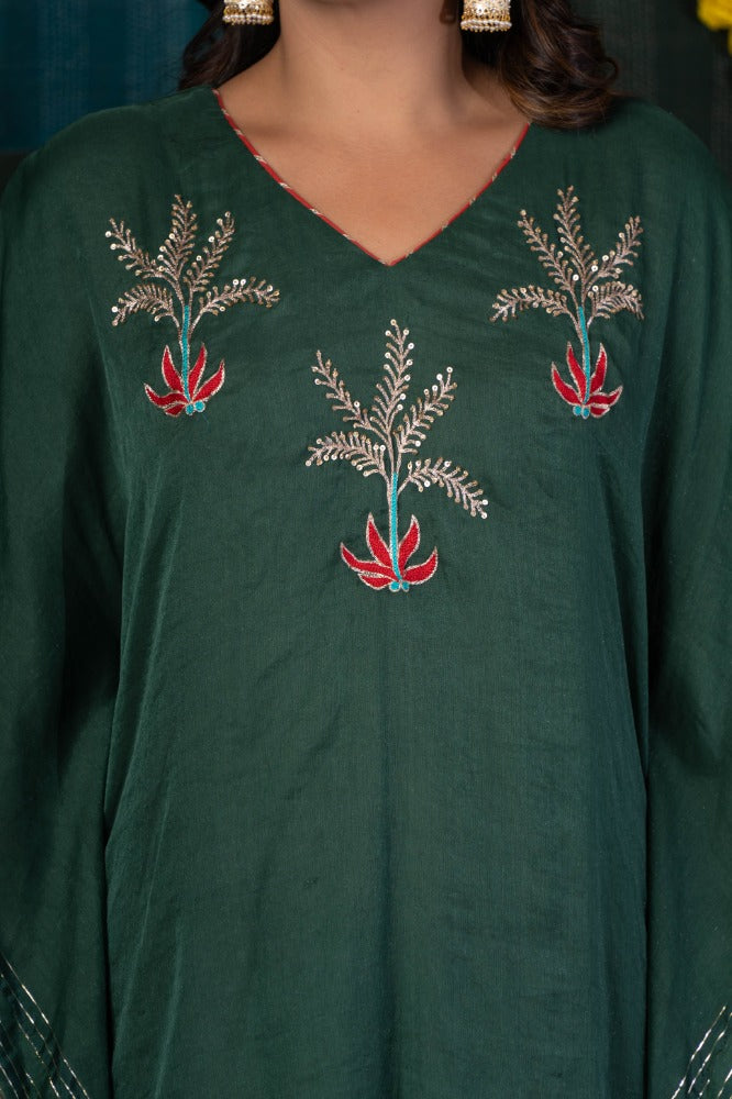 GREEN CHINON ZARI KAFTAN-NVK513