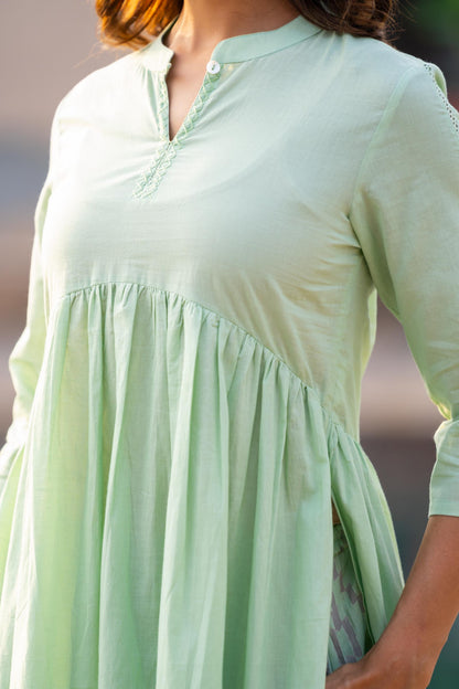 GREEN LACE KURTA-NVKS688