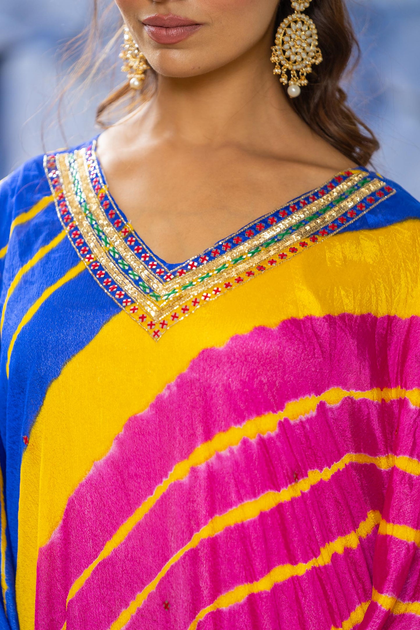 MULTICOLOR LEHARIYA KAFTAN-NVK431