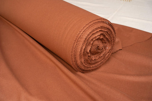 MUSHROOM BROWN SOLID TWEED WOOL FABRIC-HF6292