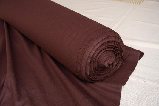 WALNUT BROWN SOLID TWEED WOOL FABRIC-HF6293